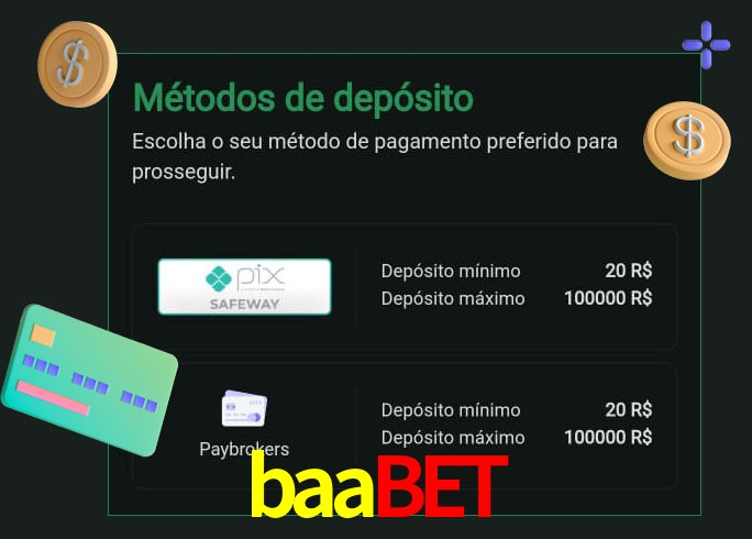 O cassino baabet oferece uma grande variedade de métodos de pagamento